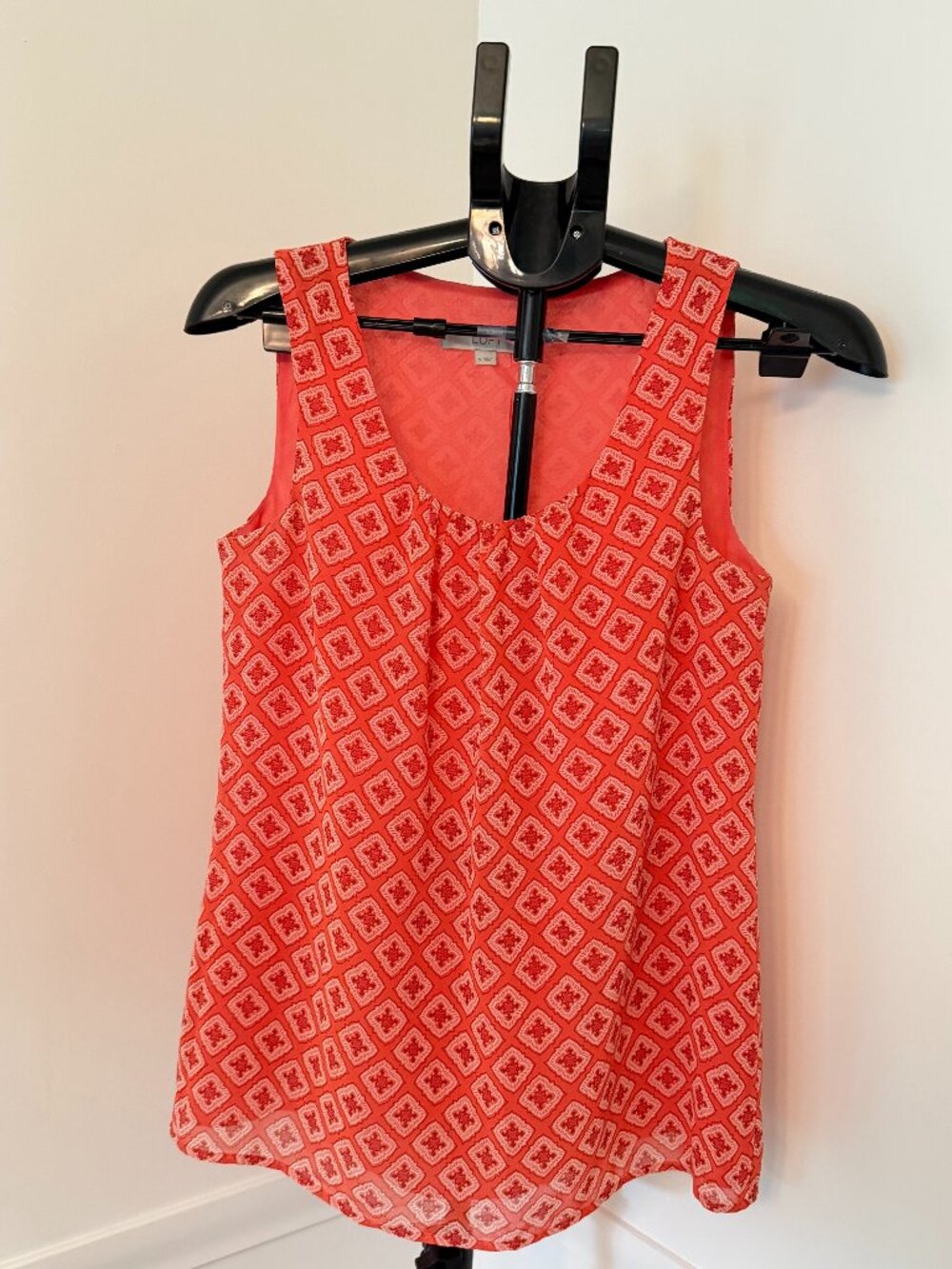 Loft Pink Pattern Sleeveless Top Size S
